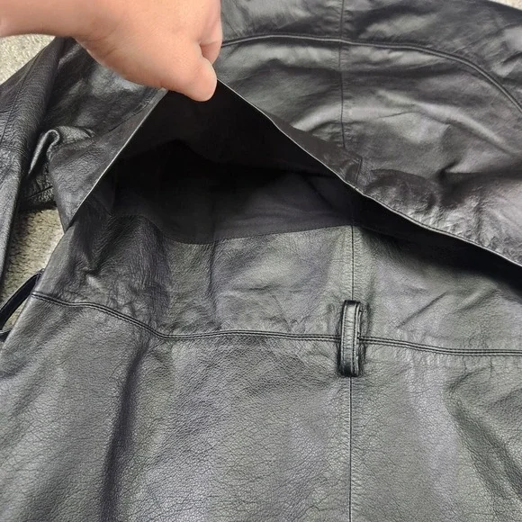 Wilsons Leather Jacket Mens Medium Black Thinsulate Button Coat‎ Blazer Lapel